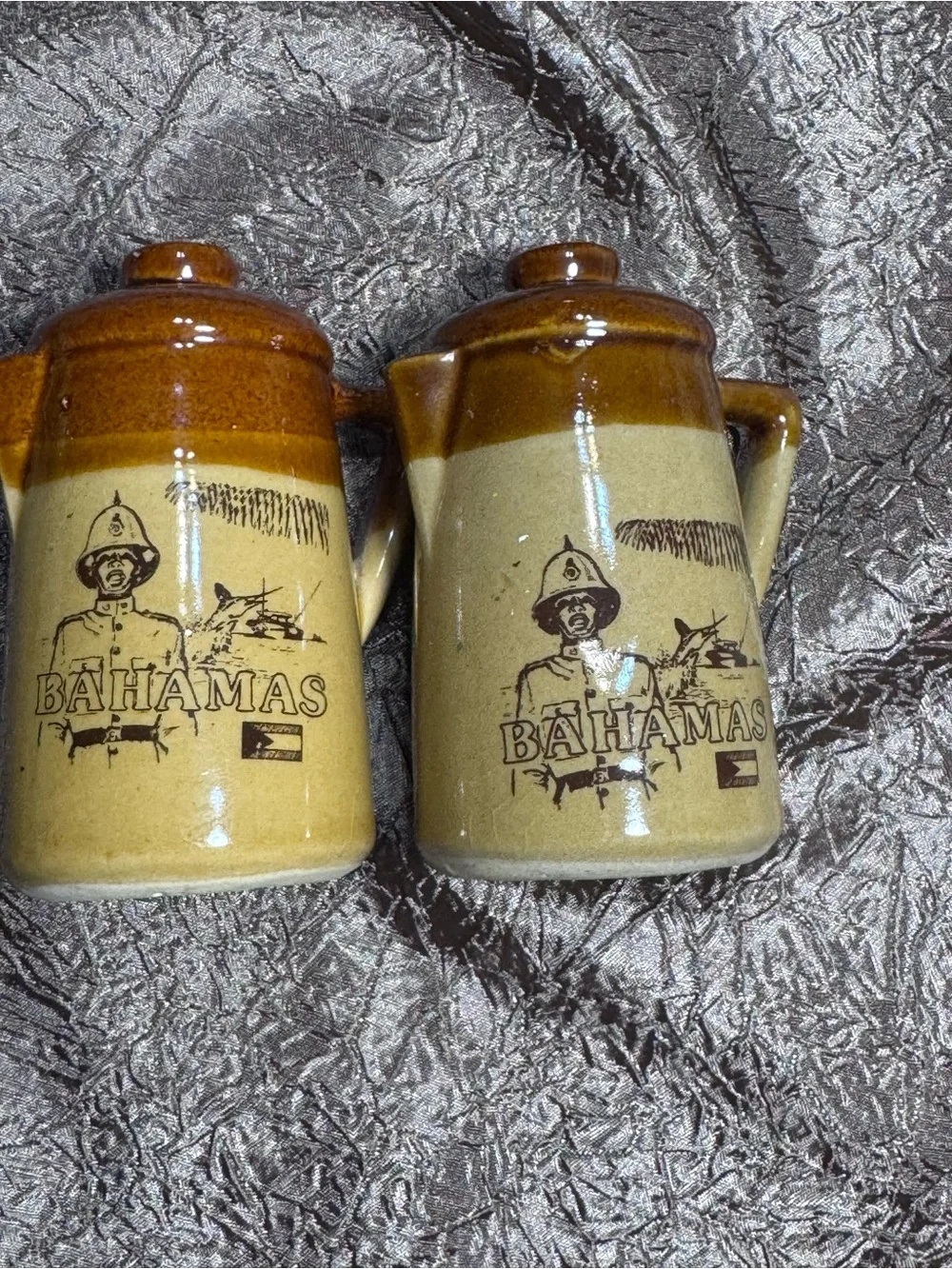 Bahamas Ceramic Salt and Pepper Shakers - Brown/Tan